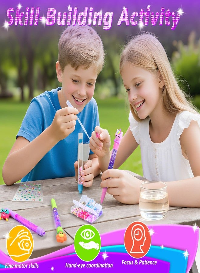 MOMUSE DIY Pen Making Kit, Fun Pen Creator Studio - Make You Own 4 Sparkly Glitter Pens, Creative Art and Craft Kits Toys for Kids Girls Tweens 6 7 8 9 10 11 12 Years Birthday Gift Present - Image 3